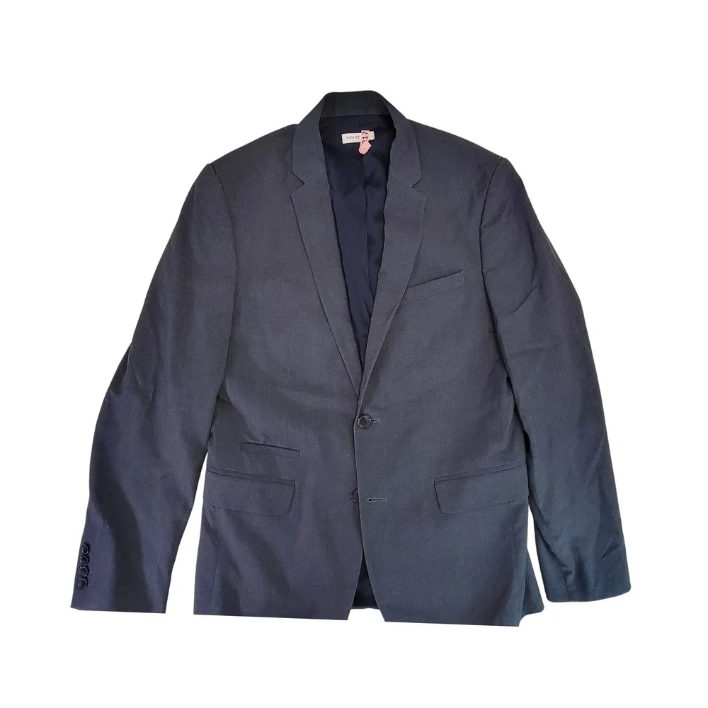 Calvin‎ Klein Men Dark Gray Wool Blend Blazer Sport Coat Size M